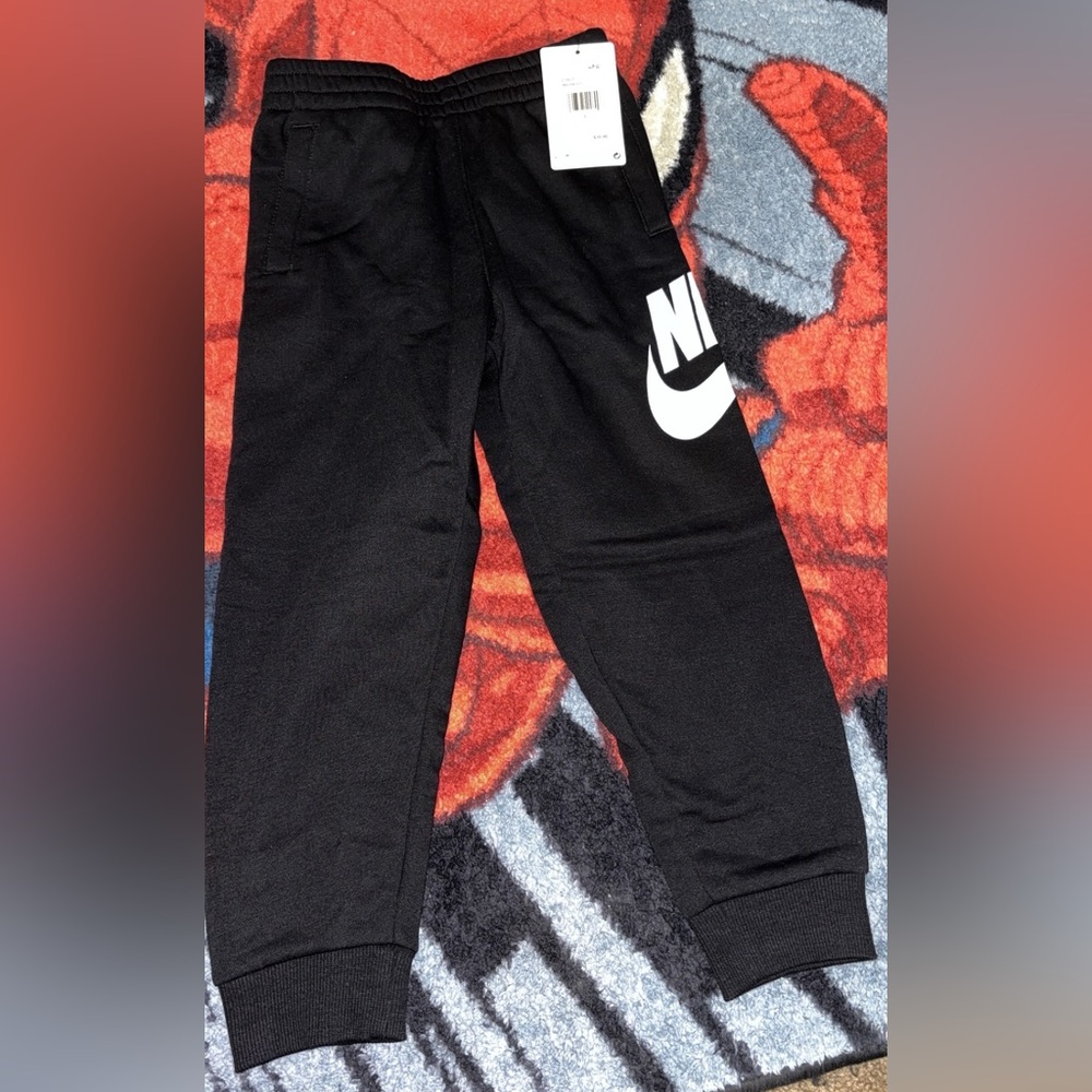 Nike Kids Black Sweatpants with White Logo